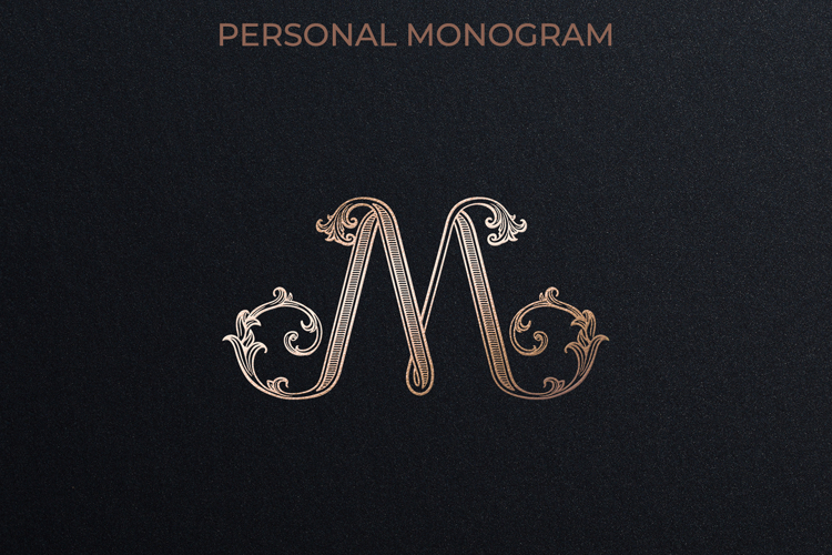 M Monogram Logo, Elegant Initial Monogram