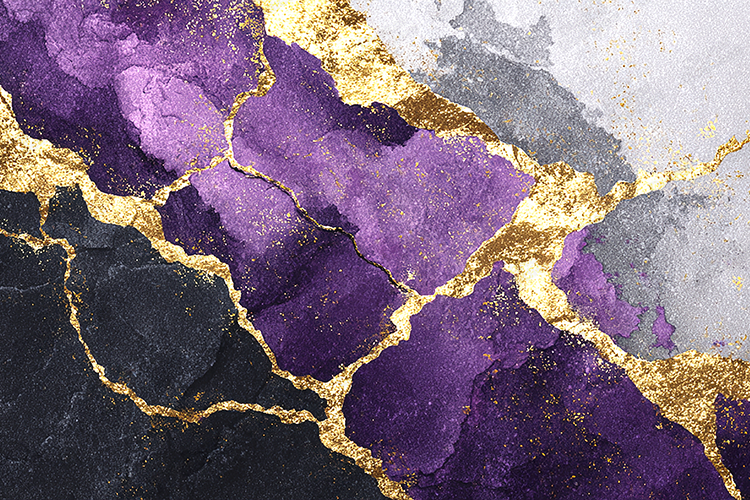 Purple Black Gold Marble Texture Luxury Abstract Background