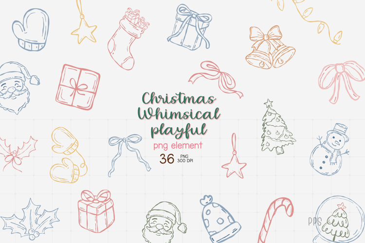Christmas Whimsical Playful Hand Draw