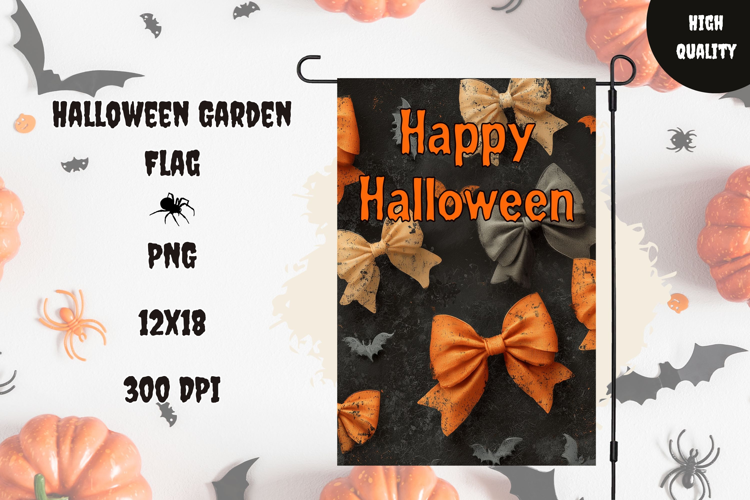 Halloween Bows Garden Flag Design, Halloween Garden Flag