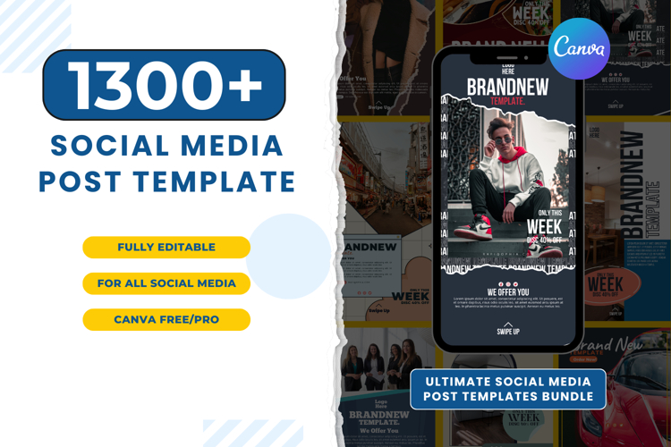 Social Media Post Template Bundle Kit | Promotion Post Canva