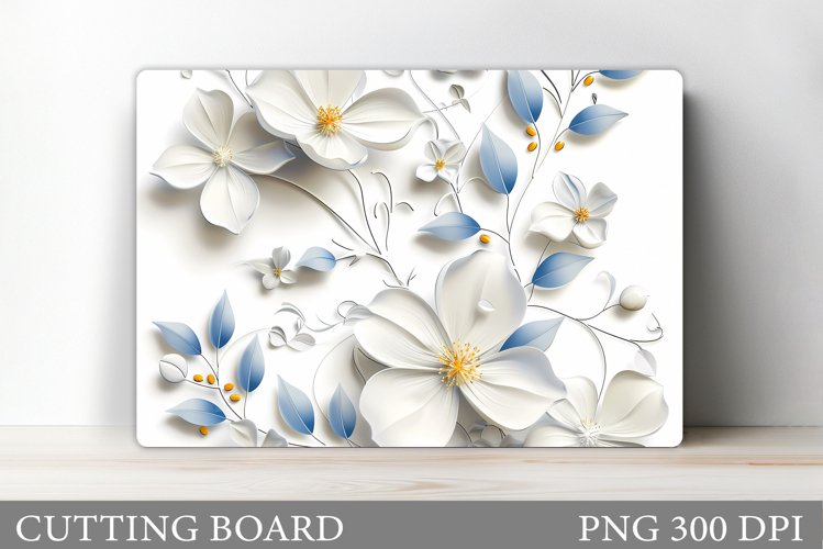 3D Flowers Cutting Board Design. Cutting Board Sublimation example image 1