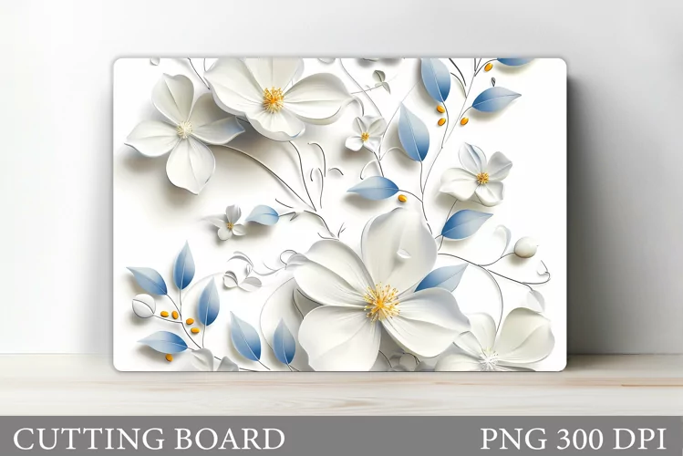 3D Flowers Cutting Board Design. Cutting Board Sublimation