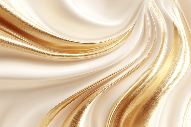 A luxurious golden and white abstract design with smooth