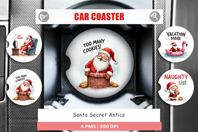Santa Secrets Car Coaster