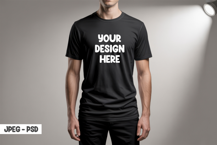Black T-Shirt Mockup PSD Template
