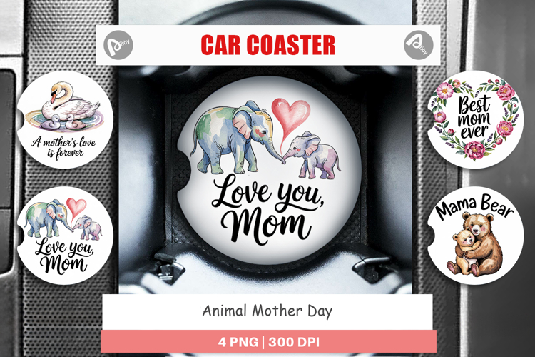 Car Coaster Mother’s Day Animal
