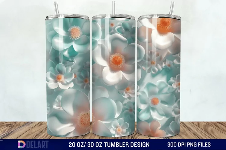 3D Floral Tumbler Wrap