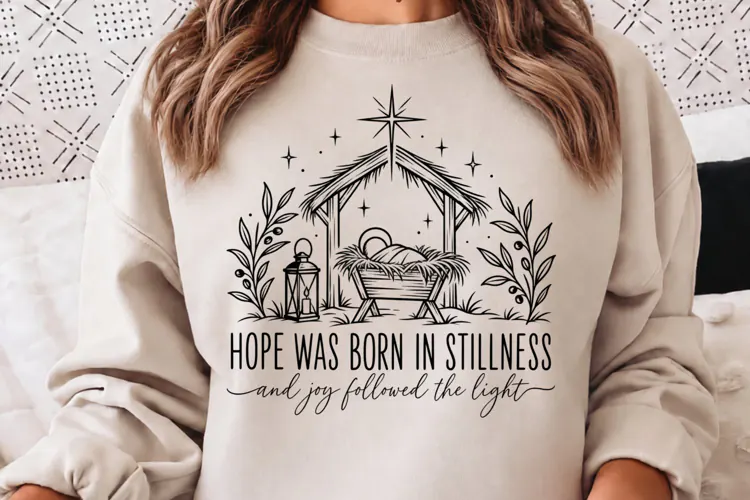 Wonder Led The Way Christmas PNG, Shepherd and Lamb Nativity