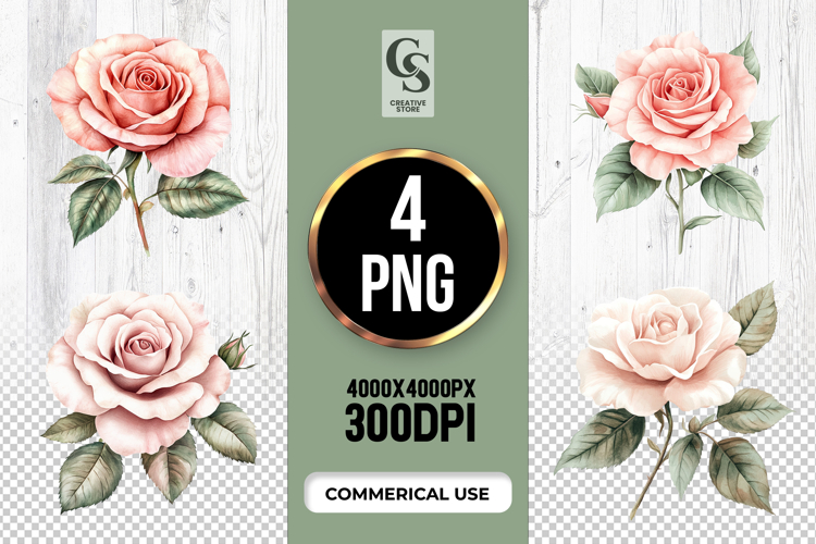 Watercolor Rose Clipart Image 2