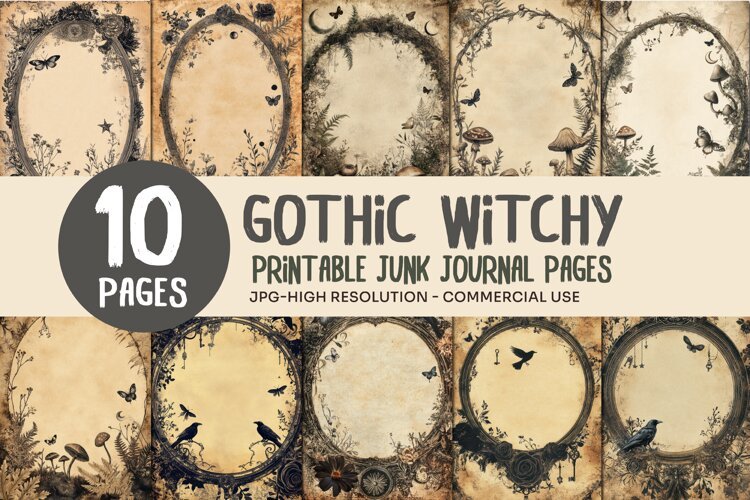 Mushroom Witchy Junk Journal Pages example image 1