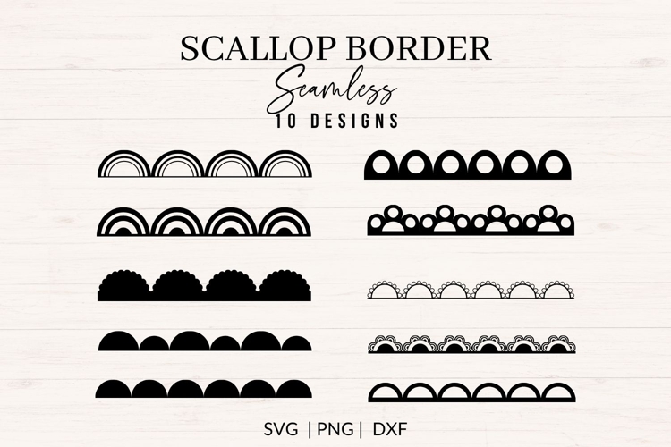 Scallop Border SVG Bundle, Seamless Border