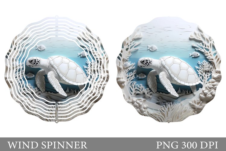 Turtle Wind Spinner Design. 3D Turtle Wind Spinner example image 1