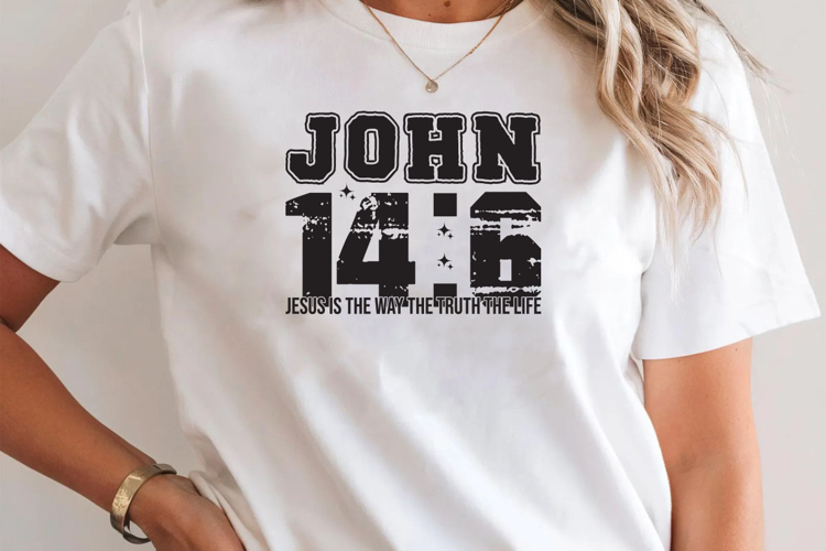 John 14 6 PNG, Bible Verse PNG T-Shirt Design