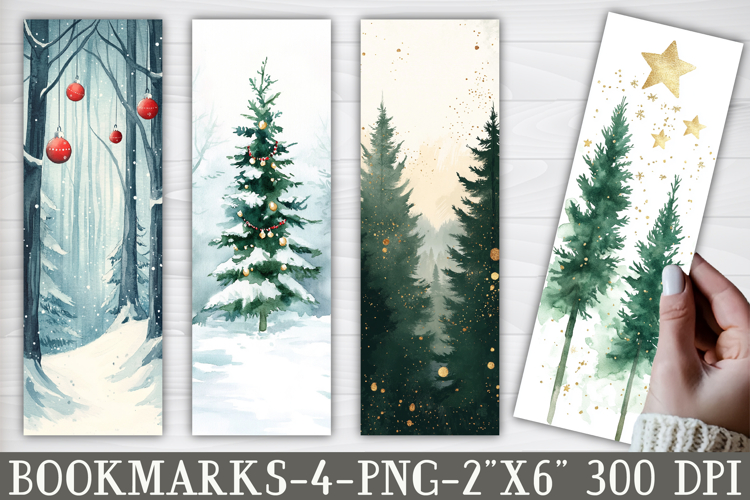 Minimal Christmas Forest Bookmark
