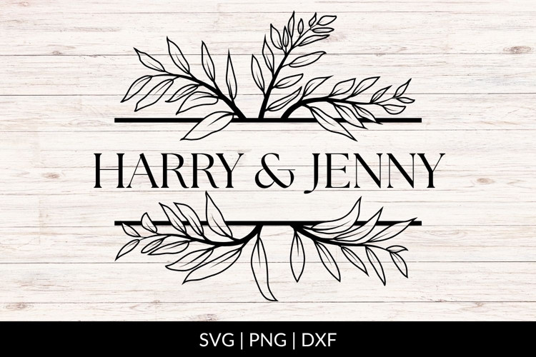 Hand Drawn Wedding Frame SVG With Leaf Border