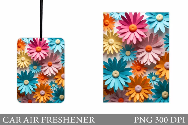 Daisy Flowers Car Air Freshener. 3D Floral Car Air Freshener
