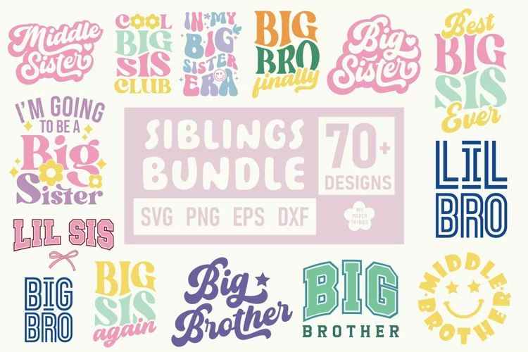 Sibling Bundle, Big sister Svg, Big Brother Svg