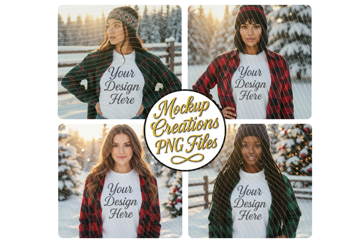 Christmas Woman Model Mockup Holiday Shirt Display