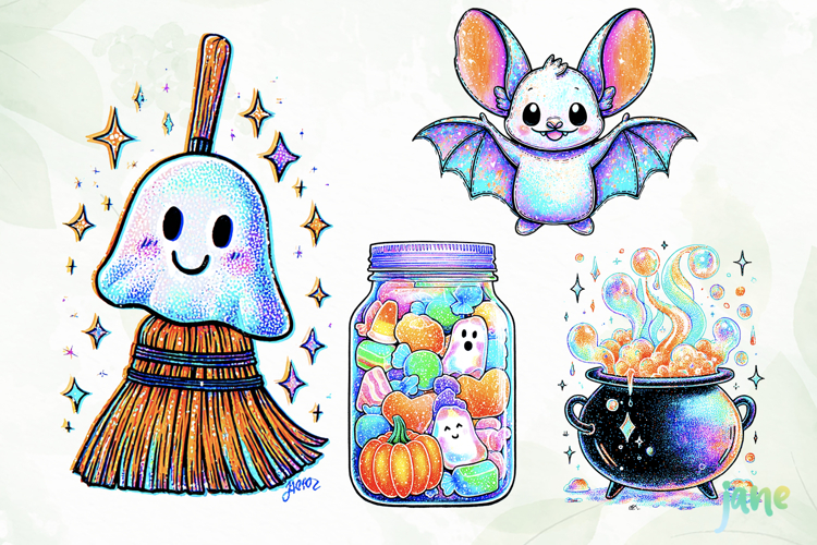 Pastel Halloween Clipart Sublimation