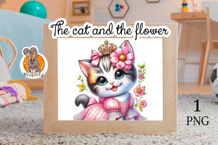 The cat and the flowers