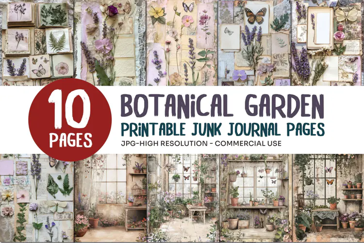 Botanical Garden Junk Journal Pages