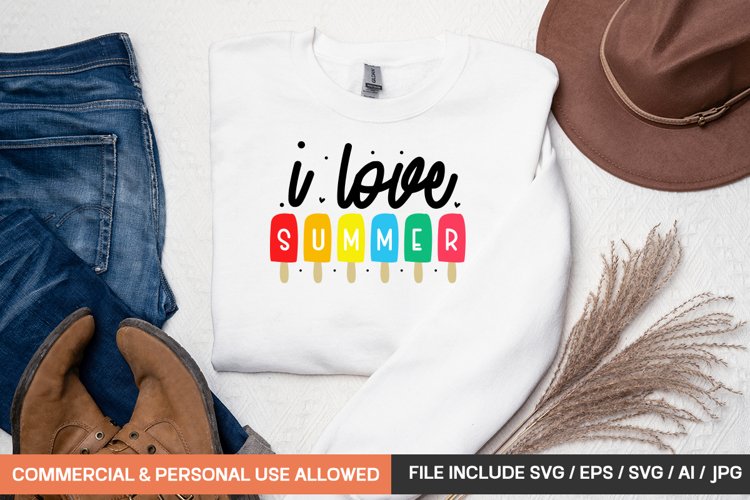 I Love Summer Svg