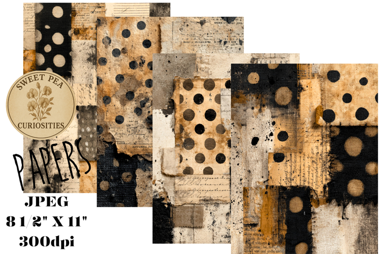 Black, Grunge, Paper, Mixed Media, Papers, Junk Journal