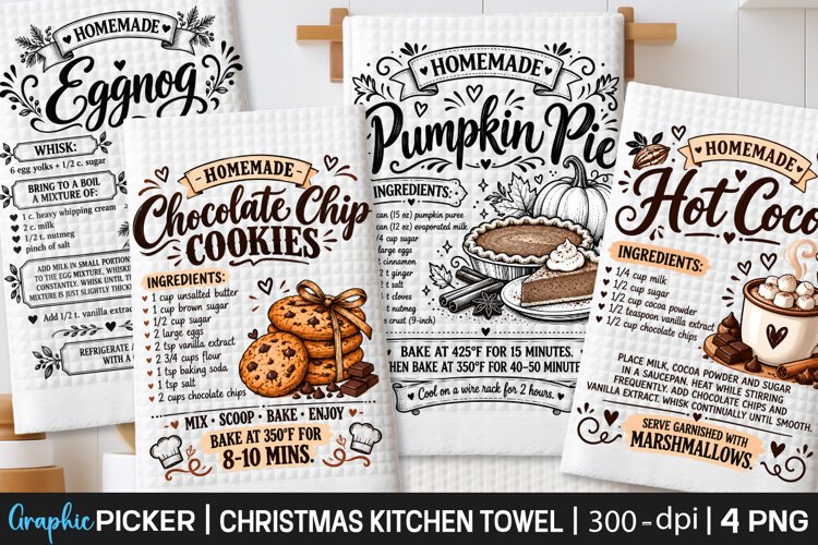 Christmas Kitchen Towel PNG, Christmas Cocktail Recipe PNG example image 1