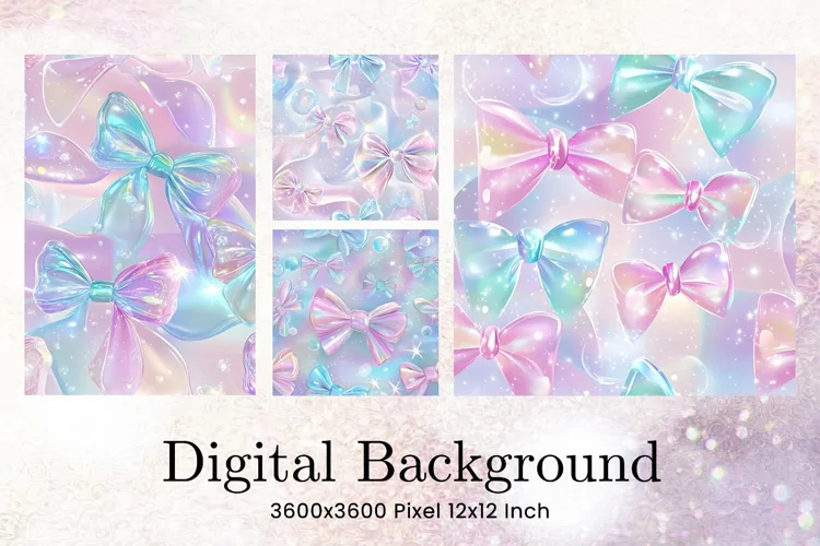 Bow Ribbon Background Bow Digital Paper Pattern Wallpaper