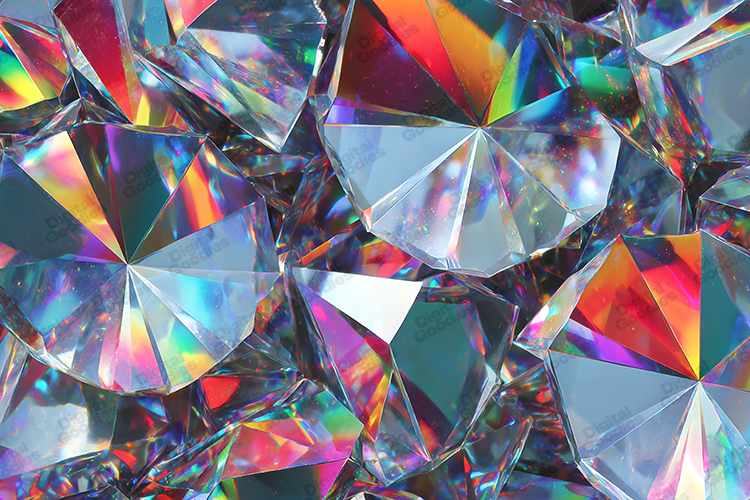 Rainbow Prism Crystal Background for Sparkly Craft Designs