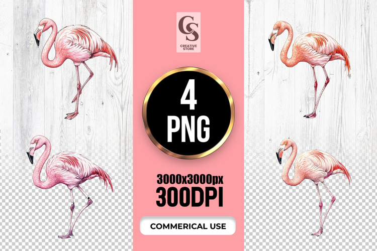 Watercolor Flamingo Clipart Sublimation PNG