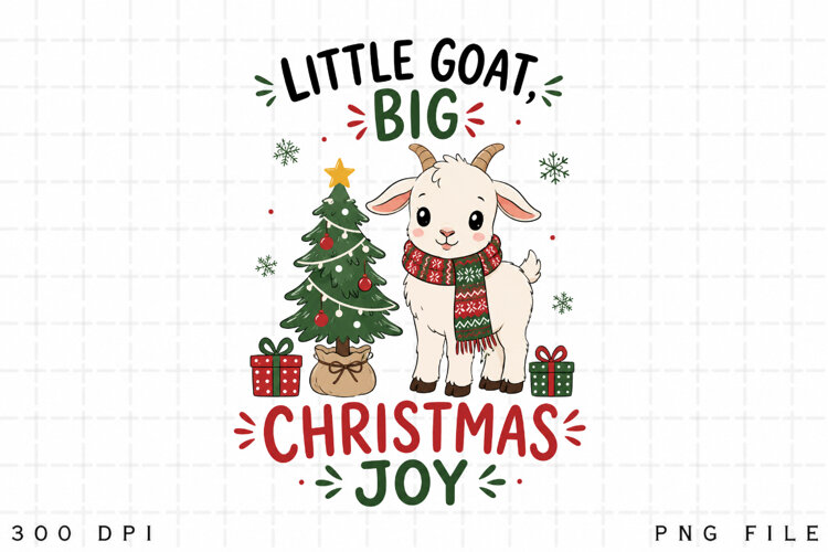 Little Goat Big Christmas Joy PNG,Christmas Goat Sublimation example image 1