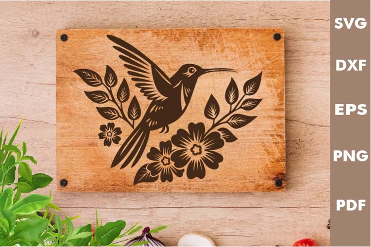 Hummingbird Design, Cutting board, Laser cut, Cricut svg