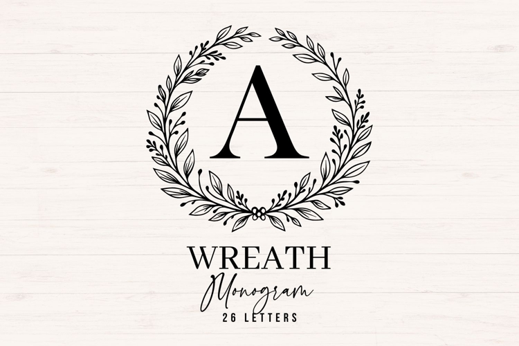 Wreath Monogram SVG Bundle 26 Letters