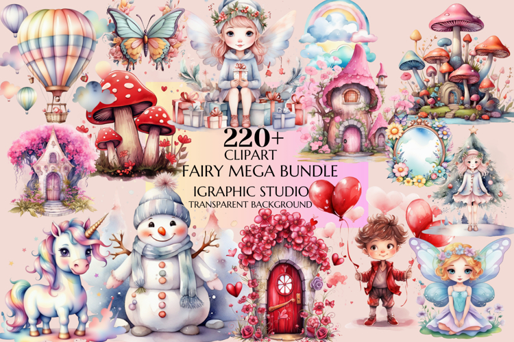 Fairy Mega Clipart Bundle, Fantasy Clipart, Huge Bundle