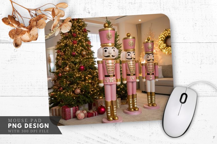 Nutcracker Christmas Scene Mouse Pad PNG