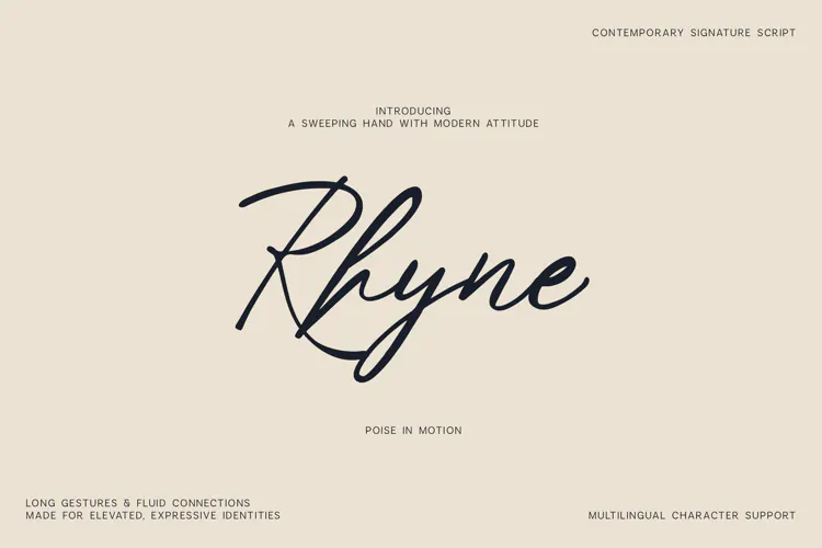 Rhyne Contemporary Signature Script Font