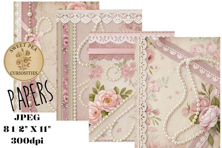 Shabby Chic, Pink, Paper, Floral, Papers, Junk Journal