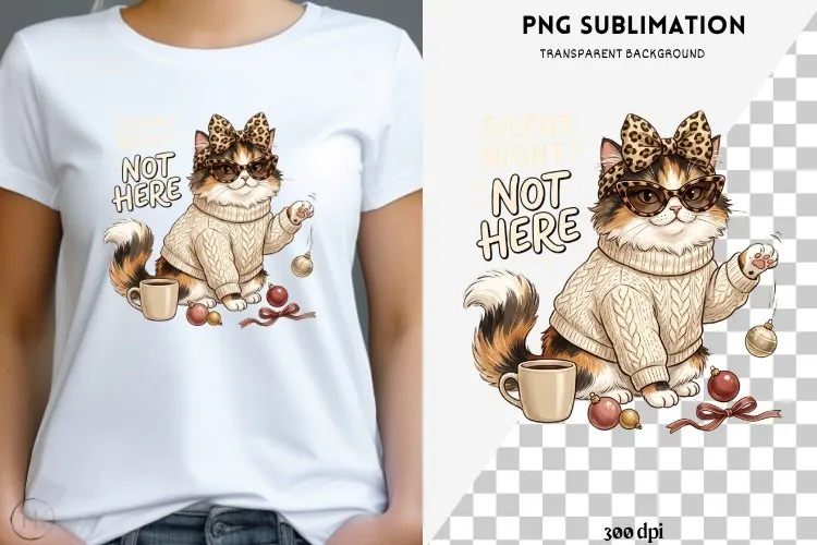 Funny Christmas animal quote png design for T-shirts