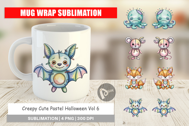 Mug Wrap Creepy Cute Pastel Halloween