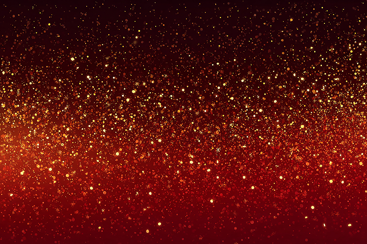 A vibrant and dramatic red and black starry night sky