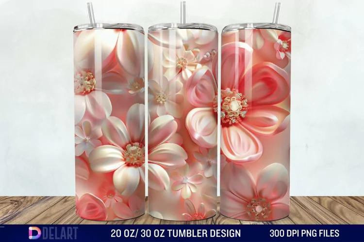 3D Floral Tumbler Wrap