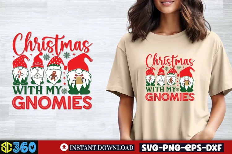 Christmas with my gnomies SVG, Christmas Gnome SVG