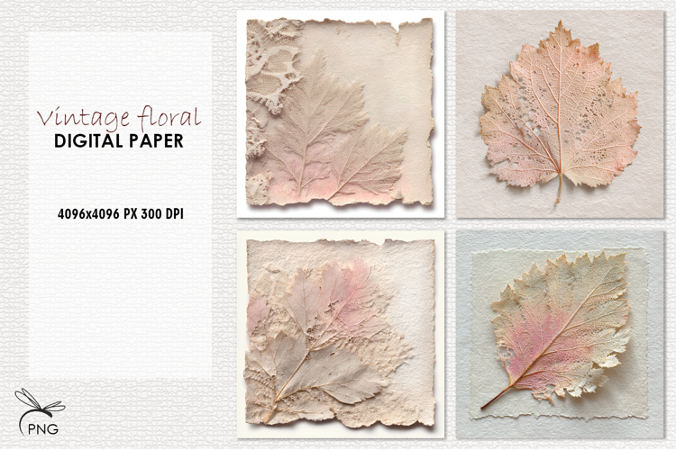 Vintage floral digital paper
