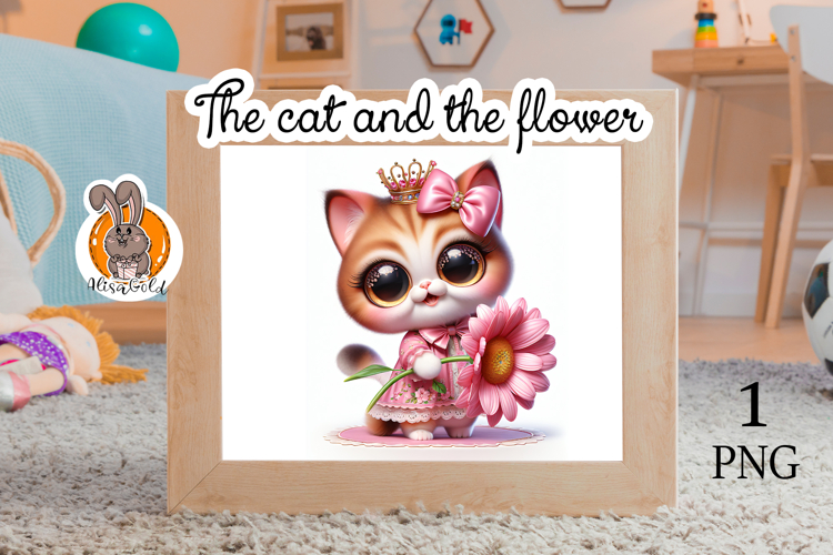 The cat and the flowers