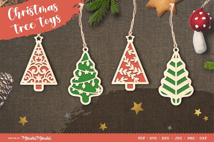 Christmas tree toys 6 / laser cut file / SVG