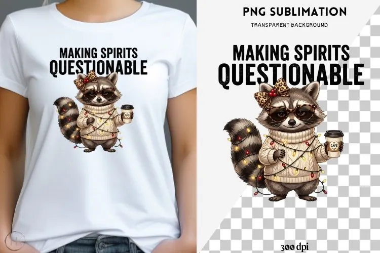 Funny Christmas animal quote png design for T-shirts