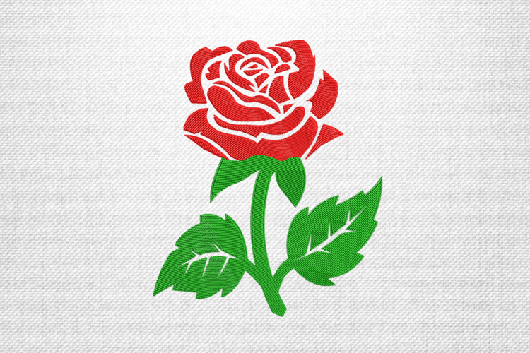 Classic Red Rose Floral Embroidery Design