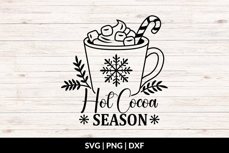 Christmas Hot Cocoa SVG, Christmas Kitchen Cut File example image 1